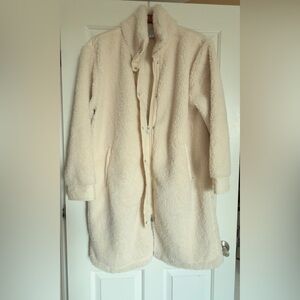 Athleta Cream Sherpa Fleece Long Coat